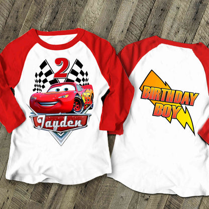 Cars Birthday T Shirt, Lightning Mcqueen theme Party, Gift Birthday Shirt, family tees Custom