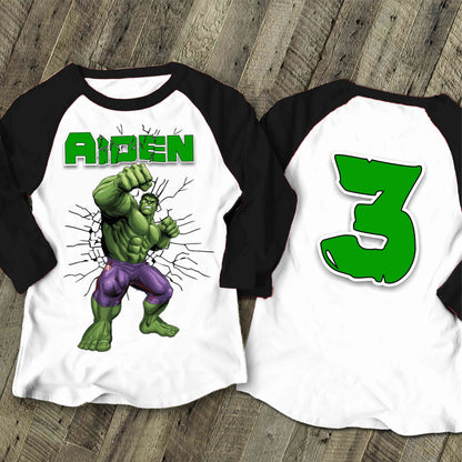 Spiderman Inspired Birthday T Shirt, Hulk theme Party, Personalized shirt, Gift Birthday Shirt, family tees Custom