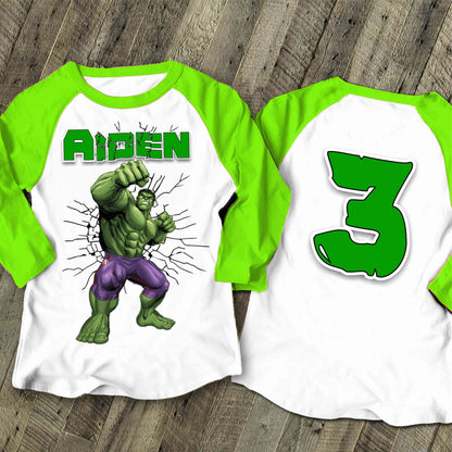 Spiderman Inspired Birthday T Shirt, Hulk theme Party, Personalized shirt, Gift Birthday Shirt, family tees Custom