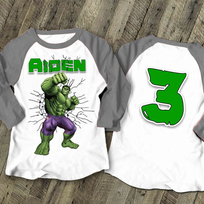 Spiderman Inspired Birthday T Shirt, Hulk theme Party, Personalized shirt, Gift Birthday Shirt, family tees Custom