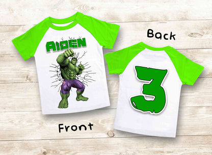 Spiderman Inspired Birthday T Shirt, Hulk theme Party, Personalized shirt, Gift Birthday Shirt, family tees Custom