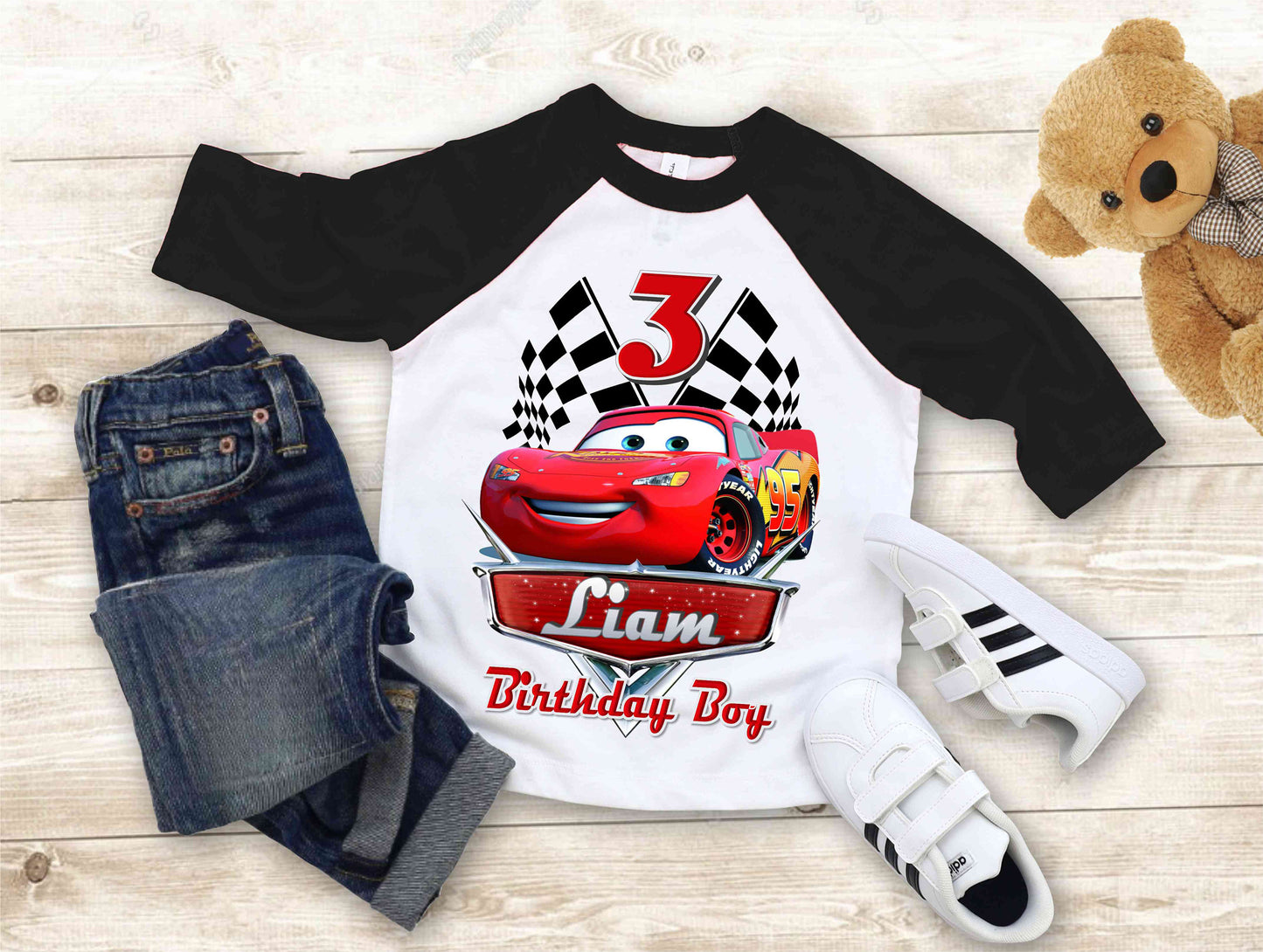 Cars Birthday T Shirt, Lightning Mcqueen theme Party, Gift Birthday Shirt, family tees Custom