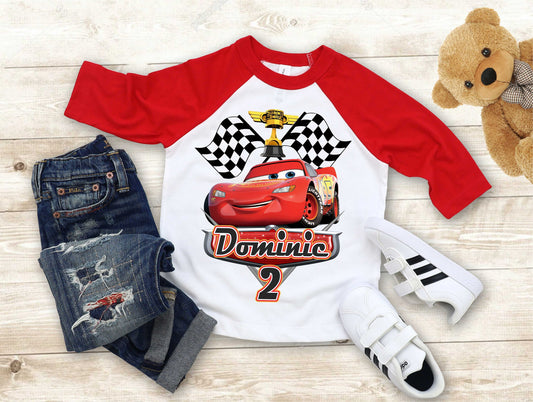 Cars Birthday T Shirt, Lightning Mcqueen theme Party, Gift Birthday Shirt, family tees Custom