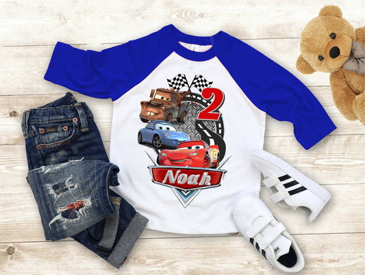 Cars Birthday T Shirt, Lightning Mcqueen theme Party, Gift Birthday Shirt, family tees Custom