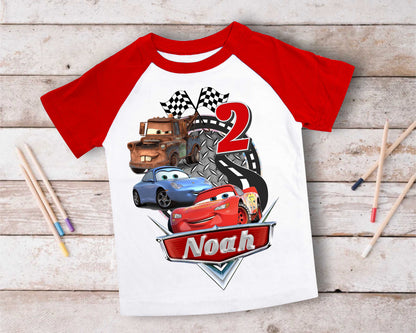 Cars Birthday T Shirt, Lightning Mcqueen theme Party, Gift Birthday Shirt, family tees Custom