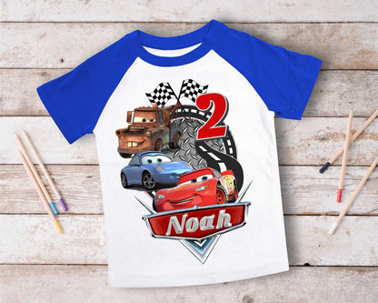 Cars Birthday T Shirt, Lightning Mcqueen theme Party, Gift Birthday Shirt, family tees Custom