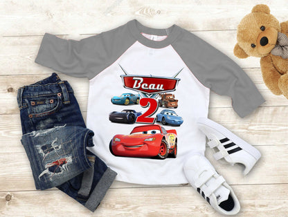 Cars Birthday T Shirt, Lightning Mcqueen theme Party, Gift Birthday Shirt, family tees Custom
