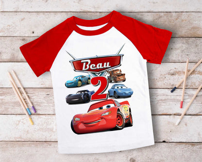 Cars Birthday T Shirt, Lightning Mcqueen theme Party, Gift Birthday Shirt, family tees Custom