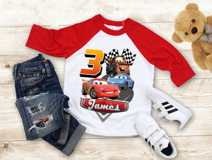 Cars Birthday T Shirt, Lightning Mcqueen theme Party, Gift Birthday Shirt, family tees Custom