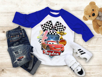 Cars Birthday T Shirt, Lightning Mcqueen theme Party, Gift Birthday Shirt, family tees Custom