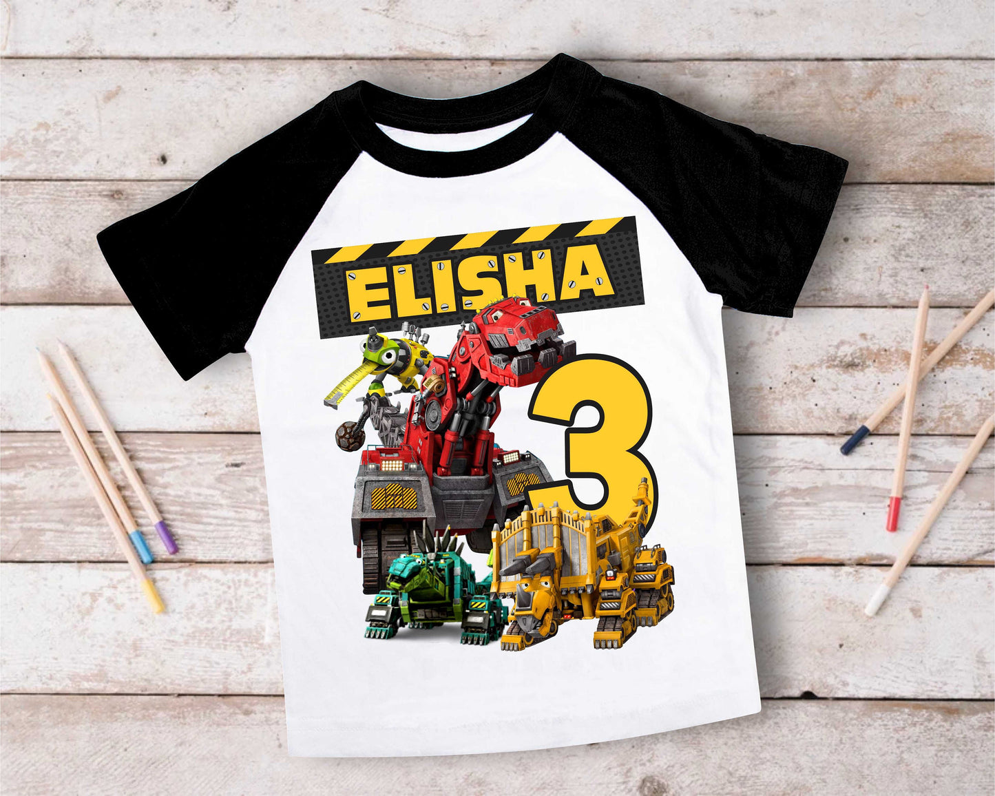 Truck Birthday T Shirt, DinoTruck theme Party, Iron Man, Hulk Personalized shirt Kids, Gift Birthday Shirt, family tees Custom