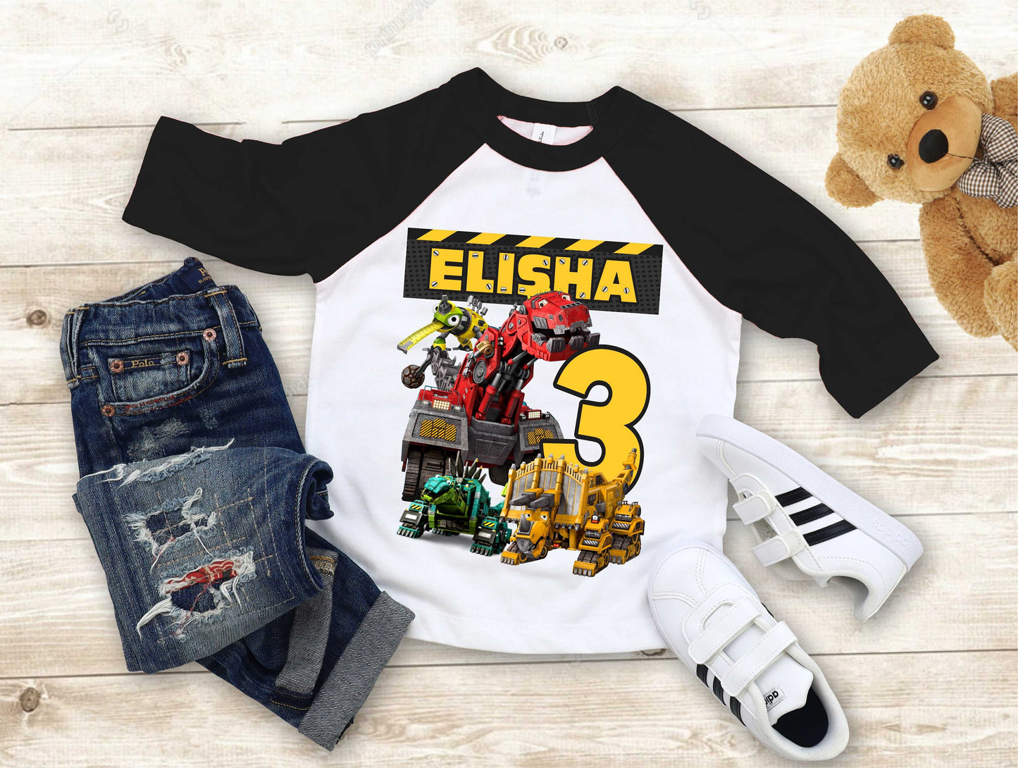 Truck Birthday T Shirt, DinoTruck theme Party, Iron Man, Hulk Personalized shirt Kids, Gift Birthday Shirt, family tees Custom