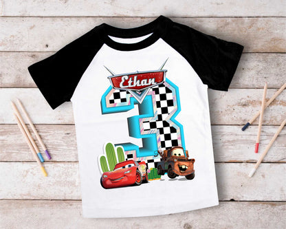 Cars Birthday T Shirt, Lightning Mcqueen theme Party, Gift Birthday Shirt, family tees Custom