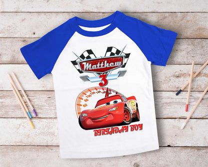 Cars Birthday T Shirt, Lightning Mcqueen theme Party, Gift Birthday Shirt, family tees Custom