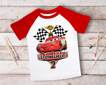 Cars Birthday T Shirt, Lightning Mcqueen theme Party, Gift Birthday Shirt, family tees Custom