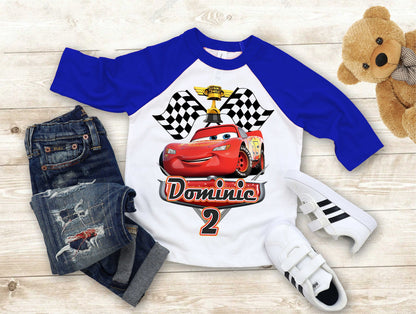 Cars Birthday T Shirt, Lightning Mcqueen theme Party, Gift Birthday Shirt, family tees Custom