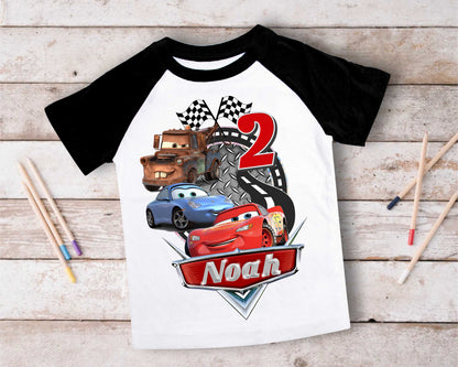 Cars Birthday T Shirt, Lightning Mcqueen theme Party, Gift Birthday Shirt, family tees Custom