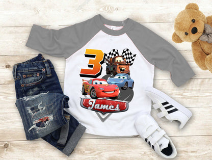 Cars Birthday T Shirt, Lightning Mcqueen theme Party, Gift Birthday Shirt, family tees Custom