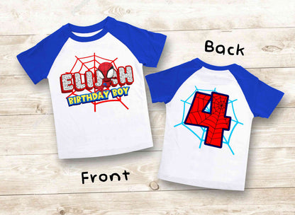 Spiderman Inspired Birthday T Shirt, Spidey & His friends theme Party, Gift Birthday Shirt, family tees Custom
