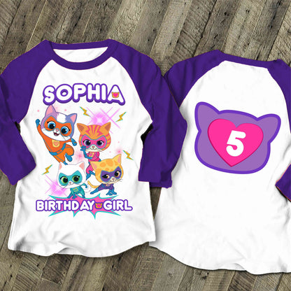 Super Kitties Inspired Birthday T Shirt, Super Kitties Party theme, Personalized shirt kids, Gift Birthday Shirt, family tees Custom