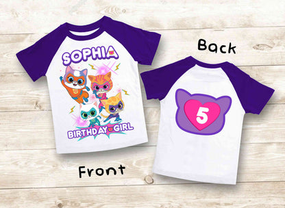 Super Kitties Inspired Birthday T Shirt, Super Kitties Party theme, Personalized shirt kids, Gift Birthday Shirt, family tees Custom