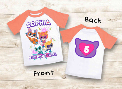 Super Kitties Inspired Birthday T Shirt, Super Kitties Party theme, Personalized shirt kids, Gift Birthday Shirt, family tees Custom