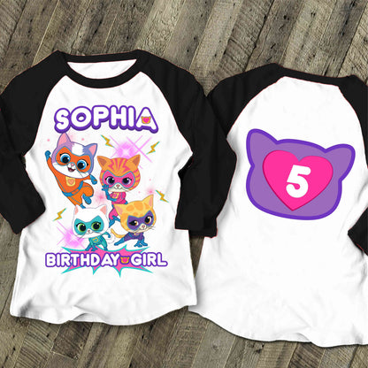 Super Kitties Inspired Birthday T Shirt, Super Kitties Party theme, Personalized shirt kids, Gift Birthday Shirt, family tees Custom