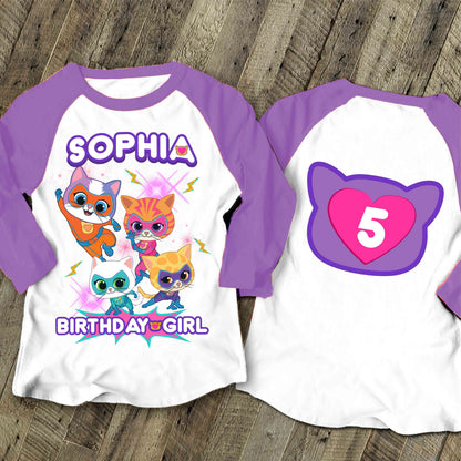 Super Kitties Inspired Birthday T Shirt, Super Kitties Party theme, Personalized shirt kids, Gift Birthday Shirt, family tees Custom